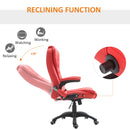 Xavi Luxury Executive Office Chair with Heated Vibration Massage - Red - Seasonal Overstock