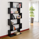 Zeke 6-Tier Black Bookshelf - Seasonal Overstock