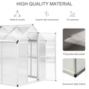 Greenhouses, 10' x 6.2' Walk-In Aluminum Frame Greenhouse with Polycarbonate Panels, Swing Door - Silver - Seasonal Overstock