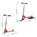 Scooters, 2 in 1 Convertible Snow Scooter - Red - Seasonal Overstock