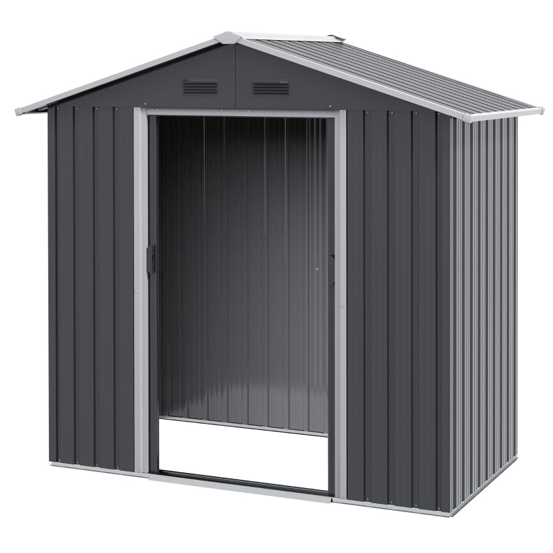 6.5' x 3.5' Steel Metal Storage Shed - Dark Grey - Seasonal Overstock