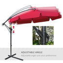Patio Umbrella, 9ft Offset Cantilever Patio Umbrella with Easy Tilt Adjust - Red - Seasonal Overstock