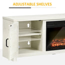 Avery White 60" TV Stand with Electric Fireplace - Seasonal Overstock