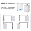 Desks, Gaetano Industrial Style Desk & File Cabinet - White - Seasonal Overstock