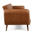 Graeme 81" Faux Leather Convertible Futon Sofa Bed - Brown - Seasonal Overstock