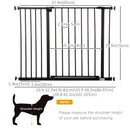 Pet Barriers, Pressure Fit Pet Barrier Adjustable Dog Gate for Doorways 29.9"-42.1" - Black - Seasonal Overstock