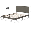 Valentina Queen Grey Upholstered Platform Bed - Seasonal Overstock