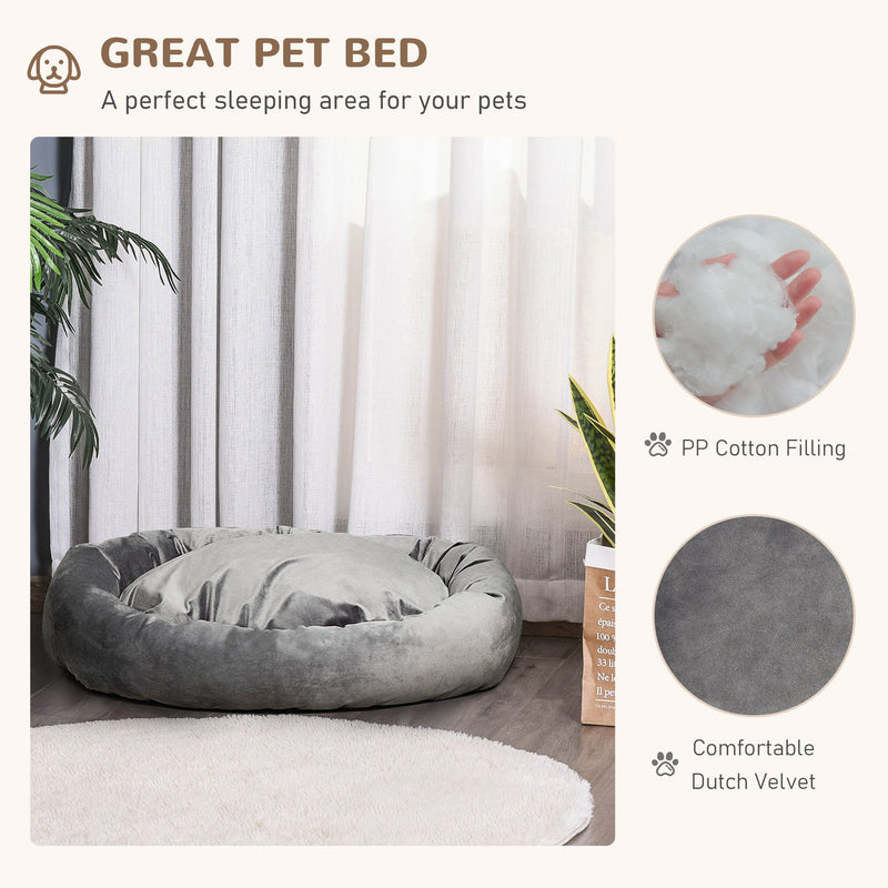 Velvet Soft Dark Grey Medium Dog Bed - Seasonal Overstock