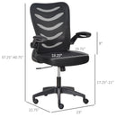 Office Chairs, Vinny Mesh Back Home Office Task Chair with Flip-Up Arm Rests Black - Seasonal Overstock