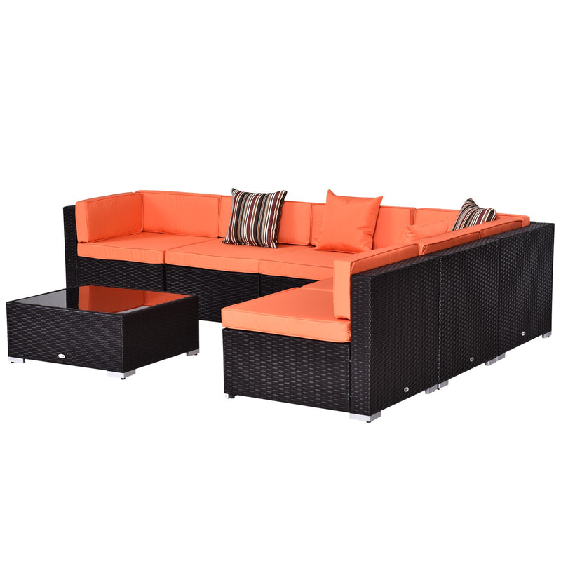 Wellington Shores 7pc Outdoor Sectional Sofa - Orange - Seasonal Overstock