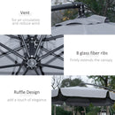 Patio Umbrella, 9ft Offset Cantilever Patio Umbrella with Easy Tilt Adjust - Dark Grey - Seasonal Overstock