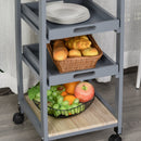 Adina 4-Tier Rolling Kitchen Island & Serving Cart - Grey - Seasonal Overstock