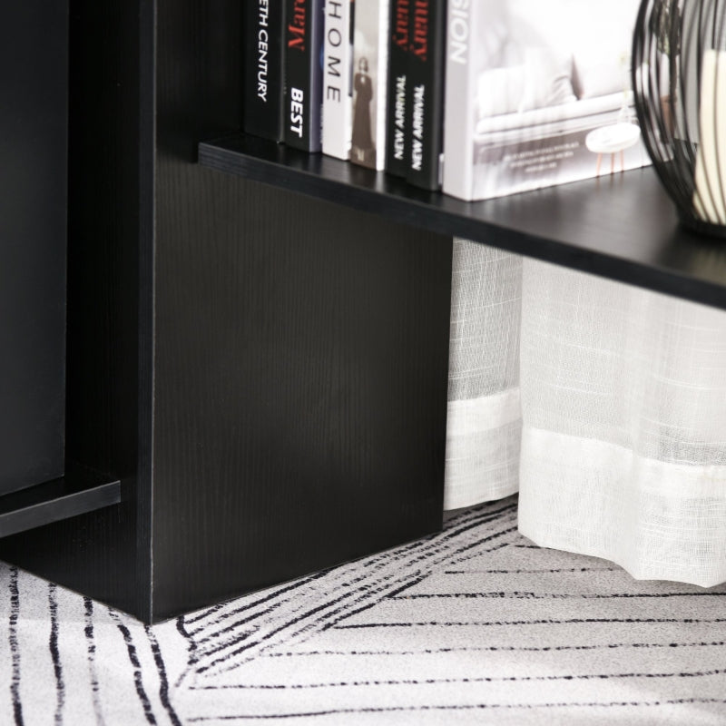 Garret Black Space Saving Corner Desk with Shelves - Seasonal Overstock