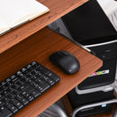 Jaydon L-Shaped Corner Desk with Corner Stand and Keyboard Tray - Brown - Seasonal Overstock