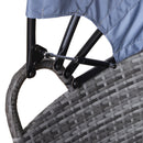 Paloma 4pc Outdoor Rattan Sofa Bed / Patio Conversation Set - Grey - Seasonal Overstock