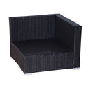 Placid Peak Modular Outdoor Patio Sectional Sofa, Loungers and Table 9pc Set - Red / Dark Brown