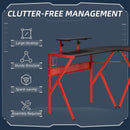 Rumo L-Shaped Black & Red Gaming Computer Desk - Seasonal Overstock