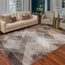 Samar Brown Geometric Washable Area Rug by Sahara Designs - Seasonal Overstock