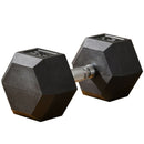 Single 45 lb Rubberized Hexagon Dumbbell Weight - Seasonal Overstock