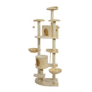 Cat Trees, XL 6.6ft Luxury Cat Tree Condo in Beige - Seasonal Overstock