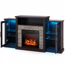 Townes Fireplace TV Stand with 16-Colour LED Backlights for TVs Up To 65-in - Dark Brown - Seasonal Overstock