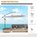 Patio Umbrella, 11ft Offset Cantilever Patio Umbrella with Easy Tilt Adjust - White - Seasonal Overstock