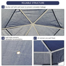 13ft Hexagonal Portable Party Gazebo with Mesh Walls - Blue - Seasonal Overstock