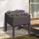 Planters, 15.75" x 15.75" Raised Box Planter Flower Bed - Brown - Seasonal Overstock