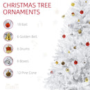 Christmas Trees, 4.9ft White Artificial Christmas Tree with Ornaments - Seasonal Overstock