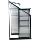Greenhouses, 6.3' x 4.1' Lean-To Walk-In Greenhouse with Aluminum Frame, Polycarbonate Panels, Sliding Door - Green - Seasonal Overstock