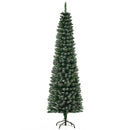Christmas Trees, 6ft Artificial Snow Dipped Narrow Space Christmas Tree - Seasonal Overstock