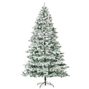 Christmas Trees, 7.5ft Artificial Snow Flocked Green Christmas Tree - Seasonal Overstock