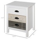 Arya 3 Drawer Multi Tone Farmhouse Bedside Night Table - Seasonal Overstock