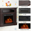 Baldwin 1400W Freestanding Electric Fireplace with Shelf - Brown - Seasonal Overstock