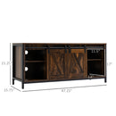 TV Stand, Deacon Barn Door TV Stand Media Unit for TVs up to 60" - Rustic Brown - Seasonal Overstock