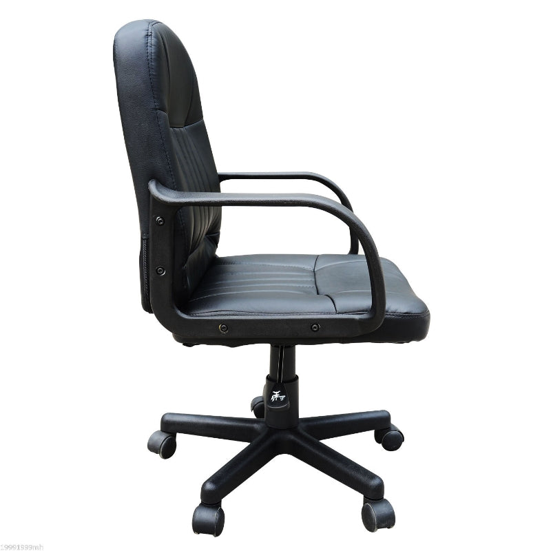 Devo Black Mid Back Swivel Office Chair - Seasonal Overstock