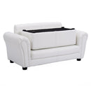 Kids Furniture, Kids Casa Kid Sized Sofa and Ottoman Set - White - Seasonal Overstock
