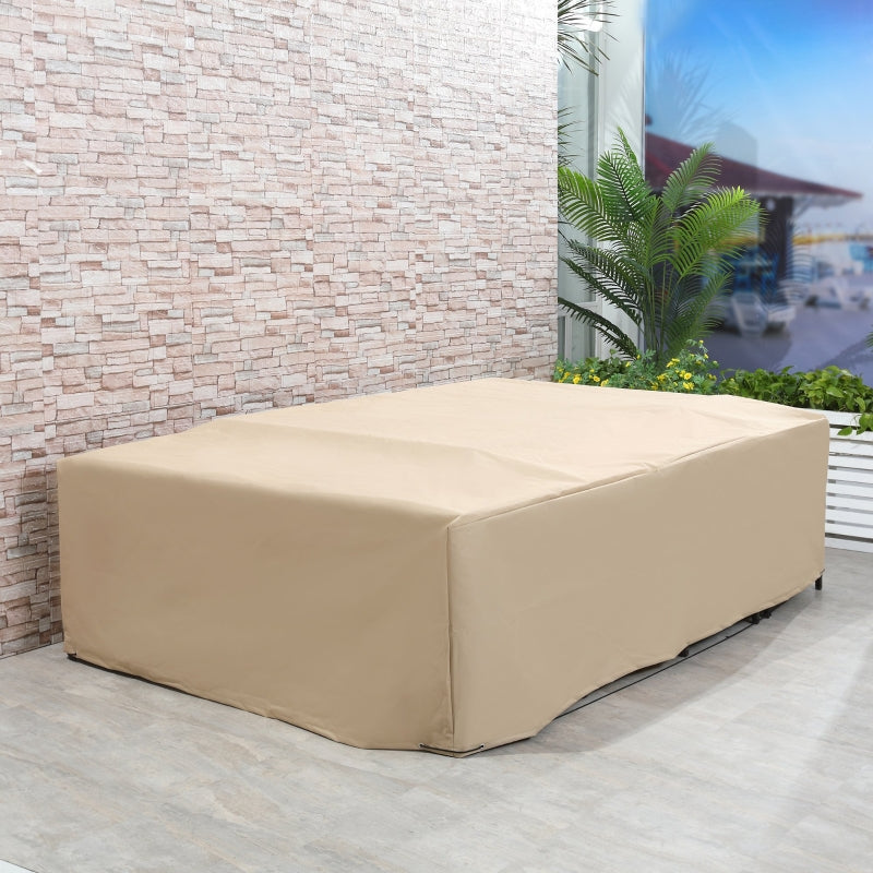 Large Waterproof Outdoor Furniture UV Protective Cover 96.5" x 65.7" x 26.4" - Beige - Seasonal Overstock