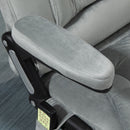 Maverick Luxury Executive Chair with Vibration Massage and Reclining - Grey Microfiber - Seasonal Overstock