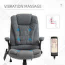 Maverick Luxury Executive Chair with Vibration Massage and Reclining - Grey Fabric - Seasonal Overstock