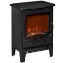 Mini Electric Fireplace with Realistic Flame - Black - Seasonal Overstock