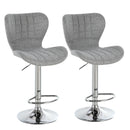 Norwin Adjustable Height Swivel Barstool (2 Pack) - Grey Fabric - Seasonal Overstock