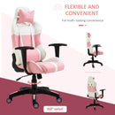 Gaming Chairs, Vivi Pink Gaming Chair with Adjustable Lumbar and Head Pillow - Seasonal Overstock