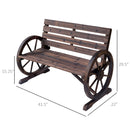 Wainwright 42" Outdoor Wagon Wheel Wood Garden Bench - Rustic Brown - Seasonal Overstock