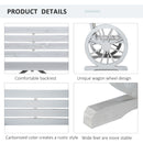 Wainwright 42" Outdoor Wagon Wheel Wood Garden Bench - Grey - Seasonal Overstock