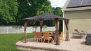Gazebos, 10' x 12' Sycamore Hard Top Gazebo Dark Coffee - Seasonal Overstock