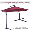 Patio Umbrellas, 10' Deluxe Cantilever Patio Umbrella - Wine Red - Seasonal Overstock