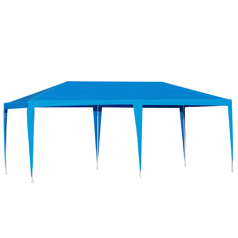 10' x 20' Blue Canopy Party Tent - 4 Side Walls - Seasonal Overstock