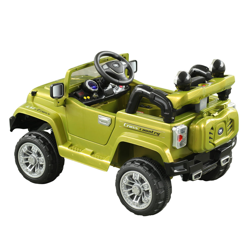 12V Ride On 2 Speed Jeep with Parent Remote Control - Green - Seasonal Overstock