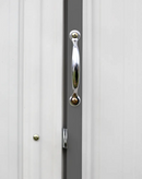 6' x 5' EZEE Shed® Steel Storage Shed - Cream with Charcoal Trim - Seasonal Overstock